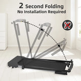 Ambifirner Portable Folding Treadmill, 3.0 HP Foldable Compact Treadmill for Home Office with 300 lb Capacity for Walking & Running
