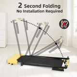 Ambifirner Portable Folding Treadmill, 3.0 HP Foldable Compact Treadmill for Home Office with 300 lb Capacity for Walking & Running