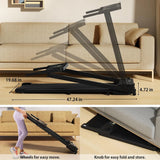 300 lb Portable Folding Treadmill, 3.0 HP Foldable Compact Treadmill for Home Office, Walking Running Treadmill with LED Display for Exercise