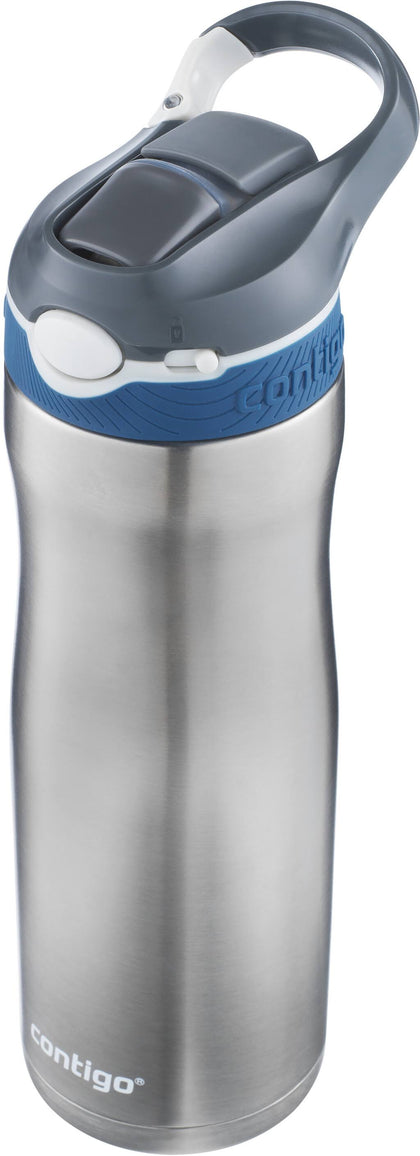 Contigo Ashland Chill Autospout Water Bottle with Flip Straw, Stainless Steel Thermal Drinking Bottle, Vacuum Flask, Leakproof Gym Bottle, Ideal for S