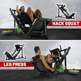 Ritfit Leg Press Hack Squat Machine, Professional Adjustable Leg Press Machine for Home Gym with Linear Bearing, Specialty Hack Squat Machine for Full Lower Body Workout with Weight Storage, Pink