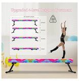 8FT Adjustable&Foldable Gymnastics Balance Beam, Home Gym Equipment, Easy Assembling and Storage, No Tool Require, for Kids Children Girls Training
