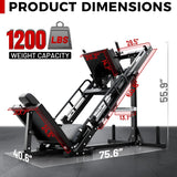 Ritfit Leg Press Hack Squat Machine, Professional Adjustable Leg Press Machine for Home Gym with Linear Bearing, Specialty Hack Squat Machine for Full Lower Body Workout with Weight Storage, Pink
